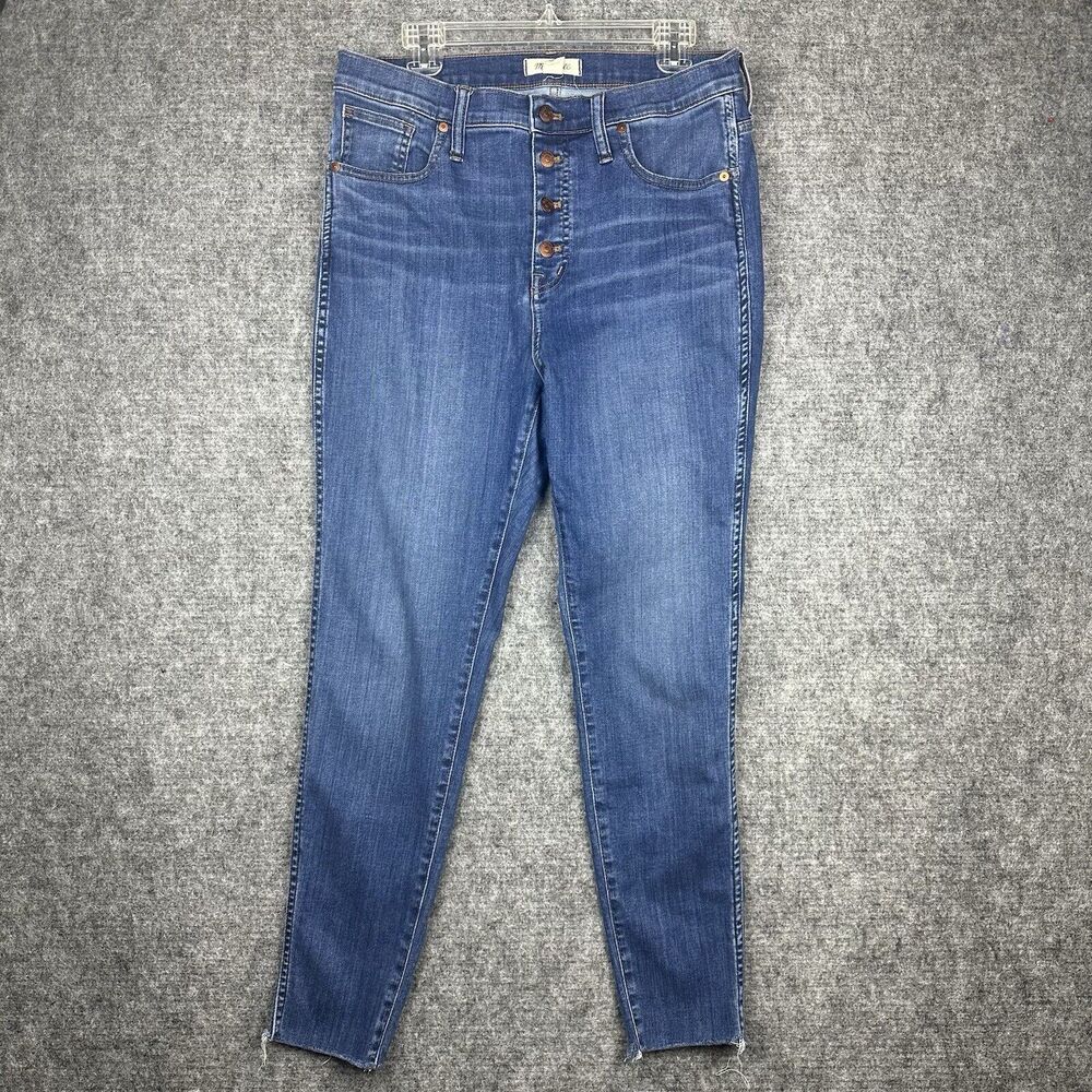 Madewell Jeans Women 32 Blue Skinny 10 inch High-Rise Tapered Stretch Brinville - Picture 2 of 14